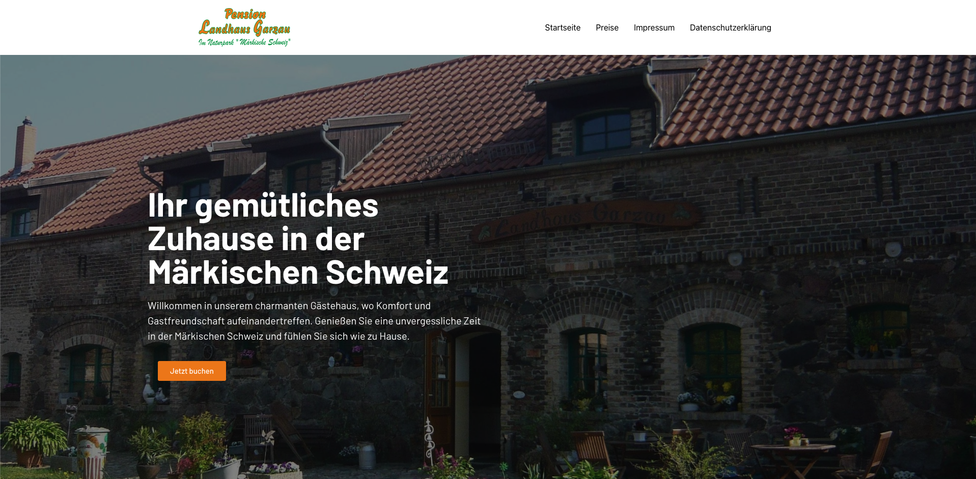 Landhaus Garzu Website